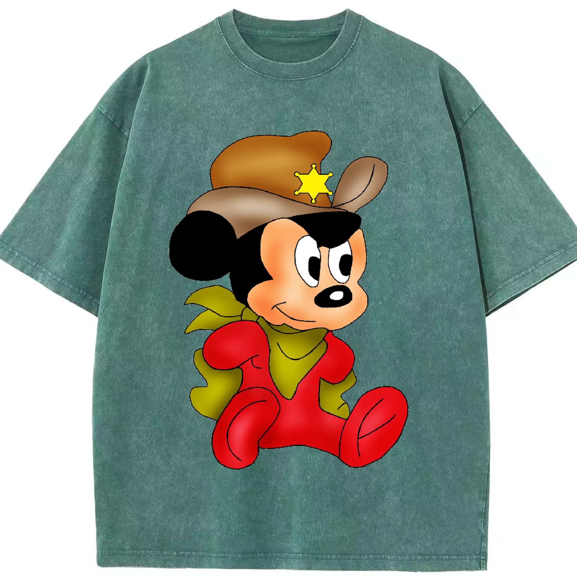 （画像用） ミッキーマウス Mickey Mouse 綿100% ヴィンテージ風 半袖Tシャツ（フロントプリント）